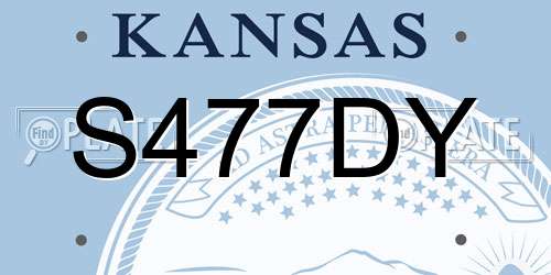 S477DY Kansas License Plate