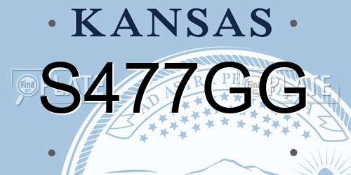 S477GG Kansas License Plate