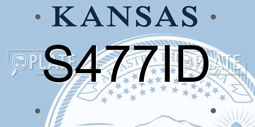 S477ID Kansas License Plate