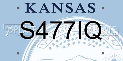S477IQ Kansas License Plate