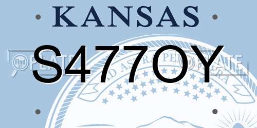S477OY Kansas License Plate