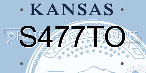 S477TO Kansas License Plate