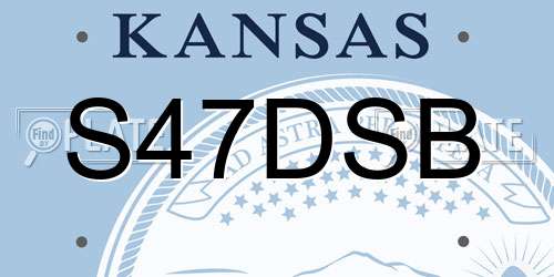 S47DSB Kansas License Plate