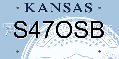 S47OSB Kansas License Plate