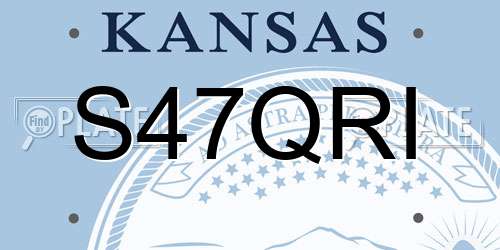 S47QRI Kansas License Plate