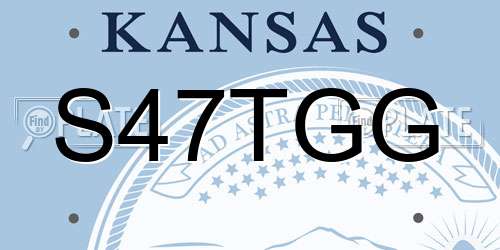 S47TGG Kansas License Plate