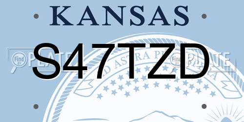 S47TZD Kansas License Plate