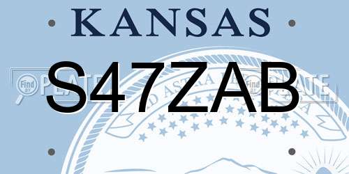 S47ZAB Kansas License Plate