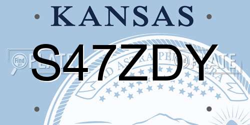S47ZDY Kansas License Plate