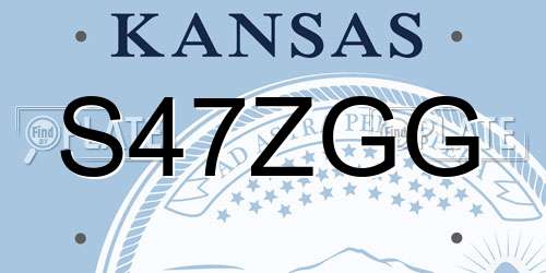 S47ZGG Kansas License Plate