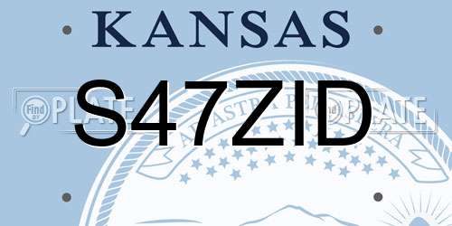 S47ZID Kansas License Plate