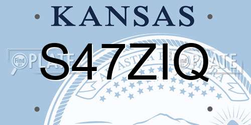 S47ZIQ Kansas License Plate
