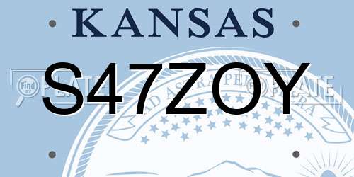 S47ZOY Kansas License Plate