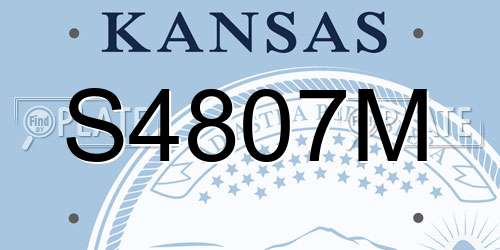 S4807M Kansas License Plate