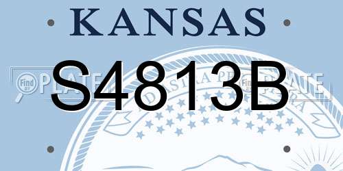 S4813B Kansas License Plate