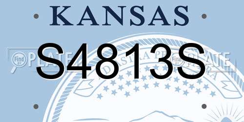S4813S Kansas License Plate