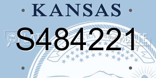 S484221 Kansas License Plate