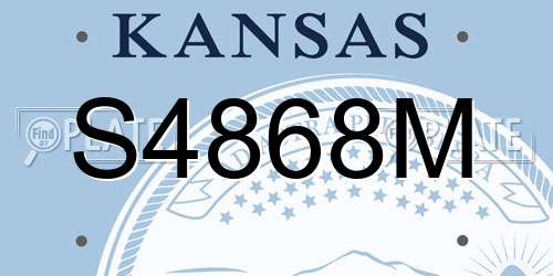 S4868M Kansas License Plate