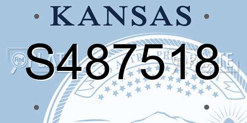 S487518 Kansas License Plate