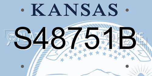 S48751B Kansas License Plate