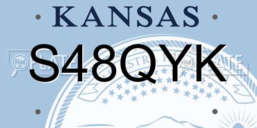 S48QYK Kansas License Plate