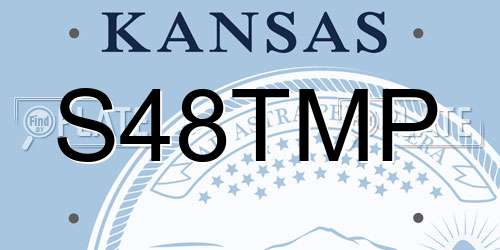 S48TMP Kansas License Plate