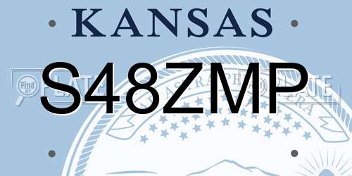S48ZMP Kansas License Plate