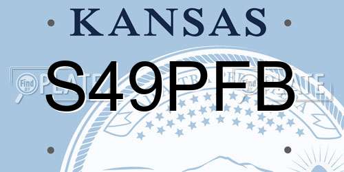 S49PFB Kansas License Plate