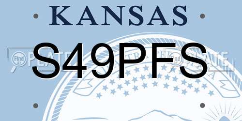 S49PFS Kansas License Plate