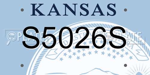 S5026S Kansas License Plate