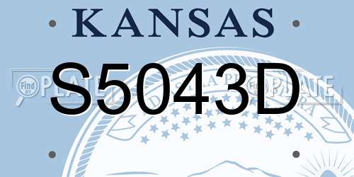 S5043D Kansas License Plate