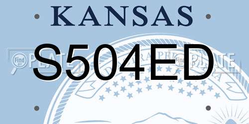 S504ED Kansas License Plate