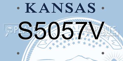 S5057V Kansas License Plate