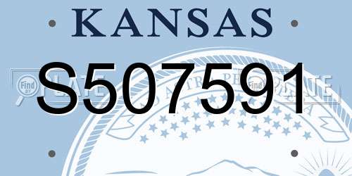 S507591 Kansas License Plate