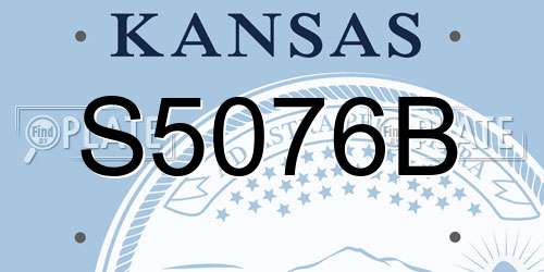 S5076B Kansas License Plate
