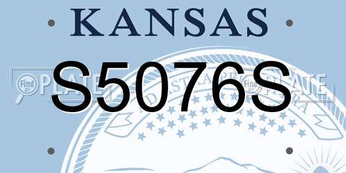 S5076S Kansas License Plate