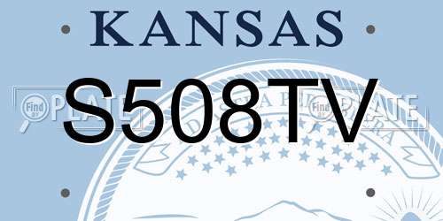 S508TV Kansas License Plate