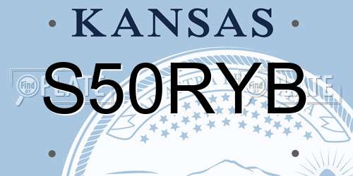 S50RYB Kansas License Plate