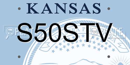 S50STV Kansas License Plate
