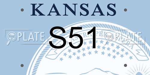 S51 Kansas License Plate