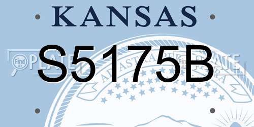 S5175B Kansas License Plate