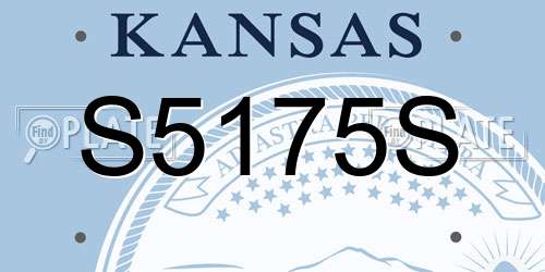S5175S Kansas License Plate