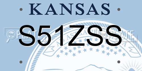 S51ZSS Kansas License Plate