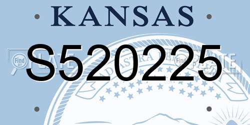 S520225 Kansas License Plate