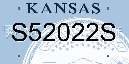 S52022S Kansas License Plate