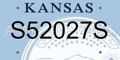 S52027S Kansas License Plate