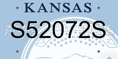 S52072S Kansas License Plate
