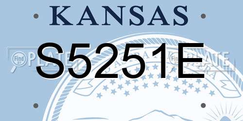 S5251E Kansas License Plate