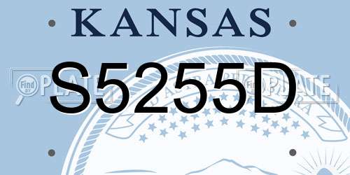 S5255D Kansas License Plate