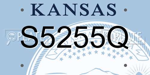 S5255Q Kansas License Plate